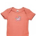 Organic Baby Body Suit - Lilac Unicorn Embroidery