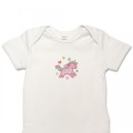 Organic Baby Body Suit - Lilac Unicorn Embroidery