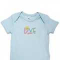 Organic Baby Body Suit - Love Slogan Embroidery