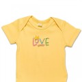 Organic Baby Body Suit - Love Slogan Embroidery