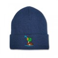 Kids Mallard Duck Beanie Hat - Green Embroidery