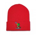 Kids Mallard Duck Beanie Hat - Green Embroidery