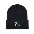 Kids Tractor Beanie Hat - Green Embroidery