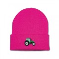 Kids Tractor Beanie Hat - Green Embroidery