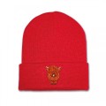 Kids Highland Cow Beanie Hat - Tan Embroidery