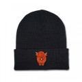 Kids Highland Cow Beanie Hat - Tan Embroidery