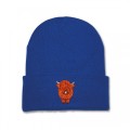 Kids Highland Cow Beanie Hat - Tan Embroidery