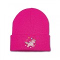 Girls Unicorn Beanie Hat - Lilac Embroidery