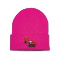 Kids Digger Beanie Hat - Orange Embroidery