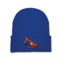 Kids Digger Beanie Hat - Orange Embroidery