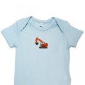 Organic Baby Body Suit - Orange Digger Embroidery