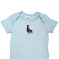 Organic Baby Body Suit - Playful Collie Dog Embroidery