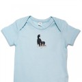 Organic Baby Body Suit - Playful Collie Dog Embroidery