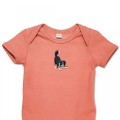 Organic Baby Body Suit - Playful Collie Dog Embroidery