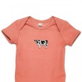 Organic Baby Body Suit - Real Cow Embroidery