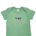 Organic Baby Body Suit - Real Cow Embroidery