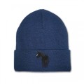 Kids Standing Horse Beanie Hat - Black Embroidery