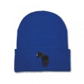 Kids Standing Horse Beanie Hat - Black Embroidery