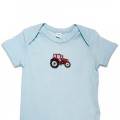 Organic Baby Body Suit - Red Tractor Embroidery
