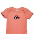 Organic Baby Body Suit - Red Tractor Embroidery