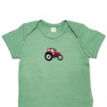 Organic Baby Body Suit - Red Tractor Embroidery