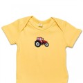 Organic Baby Body Suit - Red Tractor Embroidery