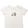 Organic Baby Body Suit - Sheep Embroidery No 1