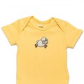 Organic Baby Body Suit - Sheep Embroidery No 1