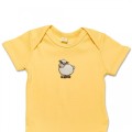 Organic Baby Body Suit - Sheep Embroidery No 3
