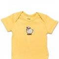 Organic Baby Body Suit - Sheep Embroidery No 3