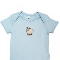 Organic Baby Body Suit - Sheep Embroidery No 3