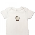 Organic Baby Body Suit - Sheep Embroidery No 3