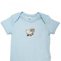 Organic Baby Body Suit - Sheep Embroidery No 4