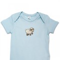 Organic Baby Body Suit - Sheep Embroidery No 4