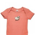 Organic Baby Body Suit - Sheep Embroidery No 4