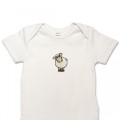 Organic Baby Body Suit - Sheep Embroidery No 7