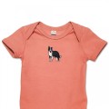 Organic Baby Body Suit - Collie Dog Embroidery