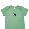 Organic Baby Body Suit - Collie Dog Embroidery