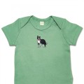 Organic Baby Body Suit - Collie Dog Embroidery