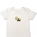 Organic Baby Body Suit - Yellow Digger Embroidery