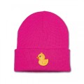 Kids Duck Beanie Hat - Yellow Embroidery