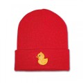 Kids Duck Beanie Hat - Yellow Embroidery