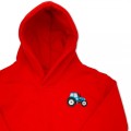 Organic Kids Tractor Hoodie - Blue Embroidery