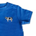 Baby Organic Dairy Cow T Shirt - Black Embroidery