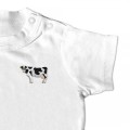 Baby Organic Dairy Cow T Shirt - Black Embroidery