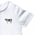 Organic Kids Dairy Cow T Shirt - Black Embroidery