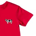Organic Kids Dairy Cow T Shirt - Black Embroidery