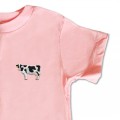 Organic Kids Dairy Cow T Shirt - Black Embroidery