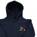 Organic Kids Tractor Hoodie - Red Embroidery