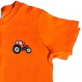 Baby Boys Organic Tractor T Shirt - Red Embroidery